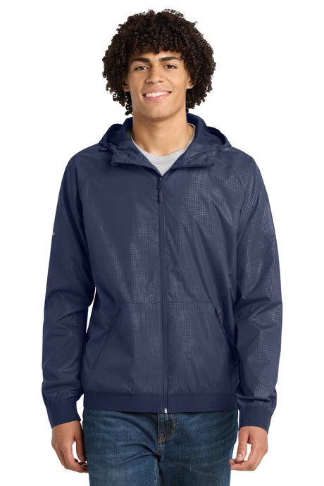 Sport-Tek Men's   Embossed Hooded Wind Jacket