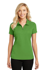 Port Authority Women's   Pinpoint Mesh Zip Polo-1
