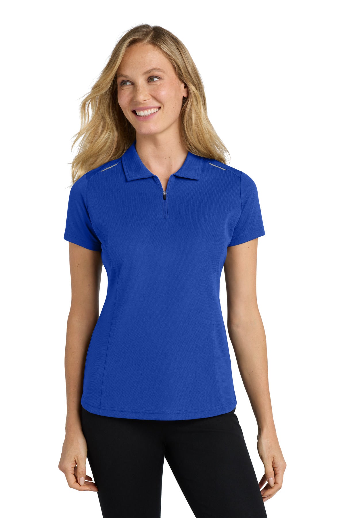 Port Authority Women's   Pinpoint Mesh Zip Polo