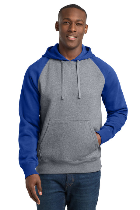 Sport-Tek Men's   Raglan Colorblock Pullover Hooded Sweatshirt