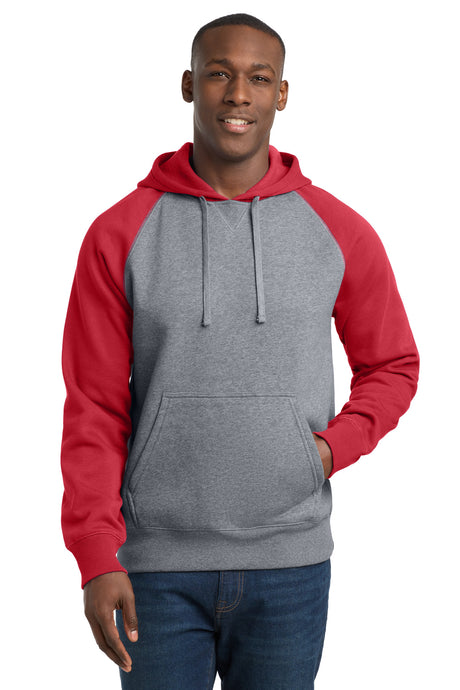 Sport-Tek Men's   Raglan Colorblock Pullover Hooded Sweatshirt