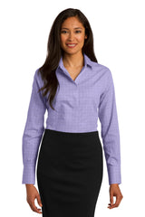 Red House Women's   Windowpane Plaid Non-Iron Shirt-1