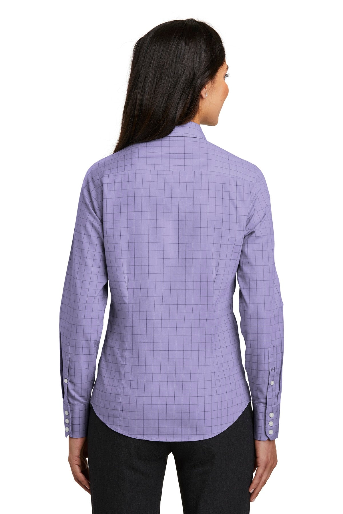 Red House Women's   Windowpane Plaid Non-Iron Shirt-2