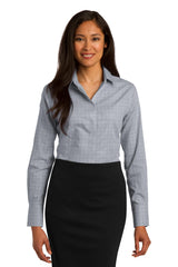 Red House Women's   Windowpane Plaid Non-Iron Shirt-1