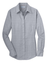 Red House Women's   Windowpane Plaid Non-Iron Shirt-3