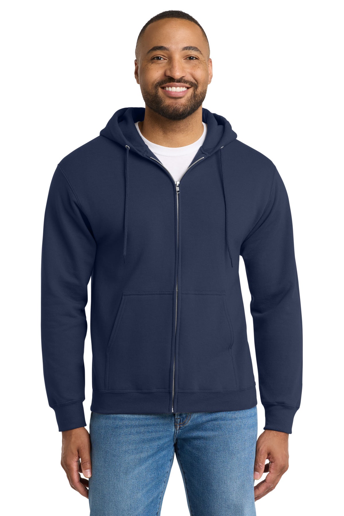 Port & Co Men's   Essential Fleece Full-Zip Hooded Sweatshirt