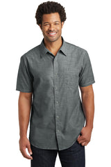 District  Made   Men's Short Sleeve Washed Woven Shirt