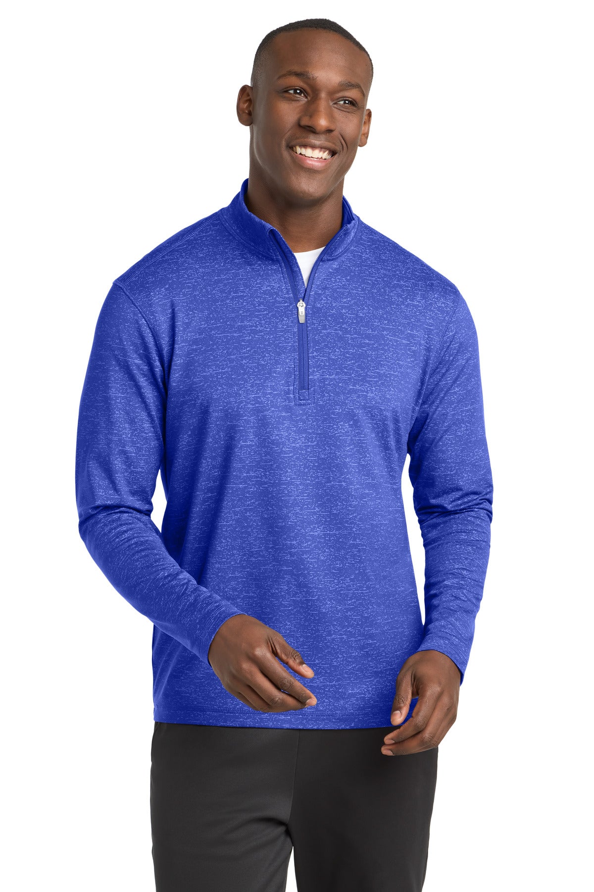 Sport-Tek Men's    Sport-Wick    Stretch Reflective Heather 1/2-Zip Pullover