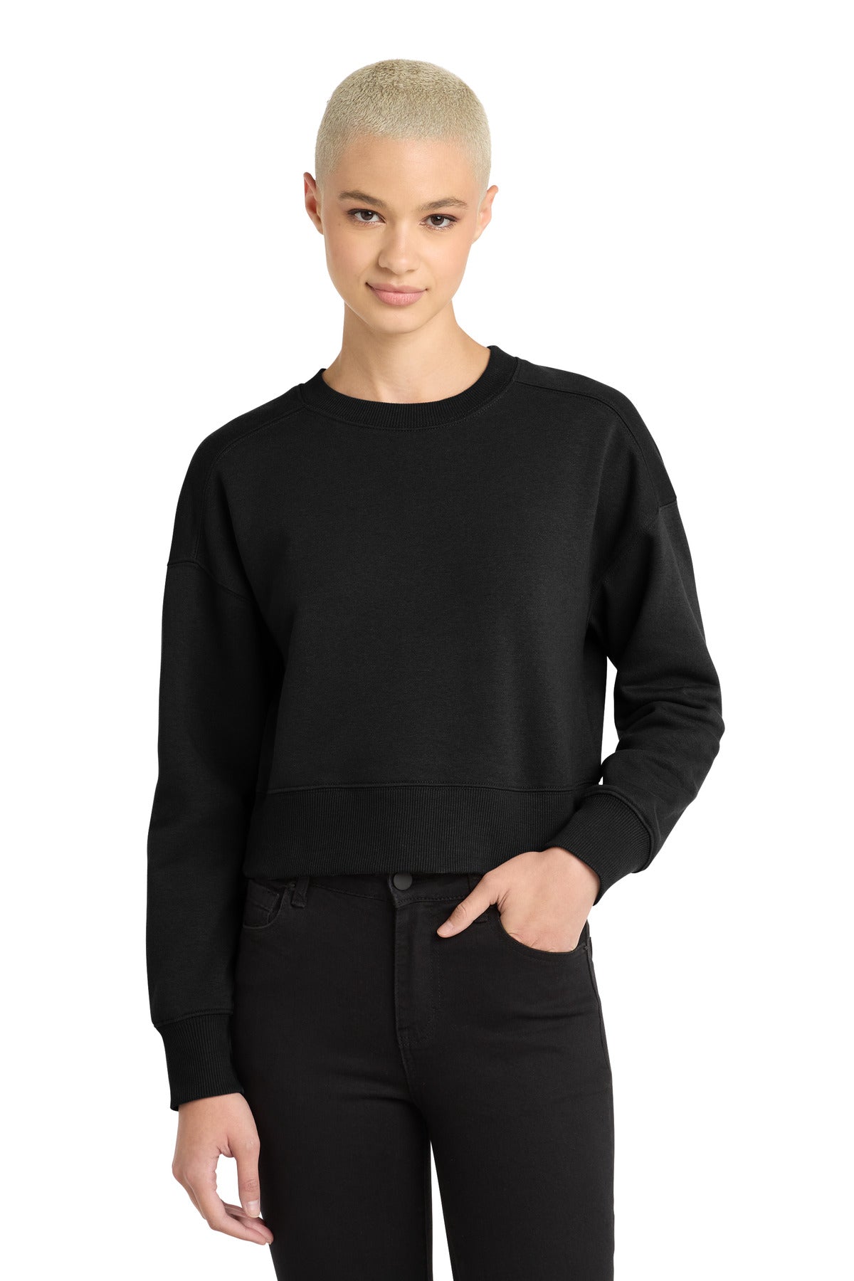 District Women's    Perfect Weight    Fleece Cropped Crew DT1105