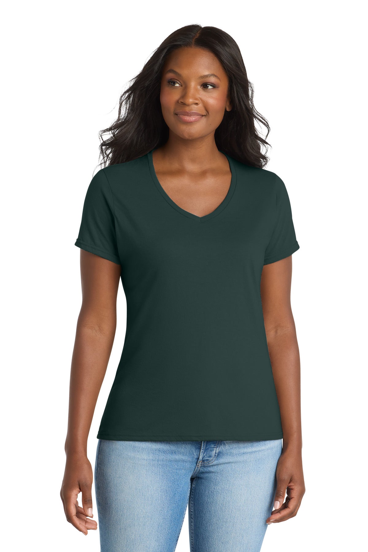Port & Co Women's   Performance Blend V-Neck Tee