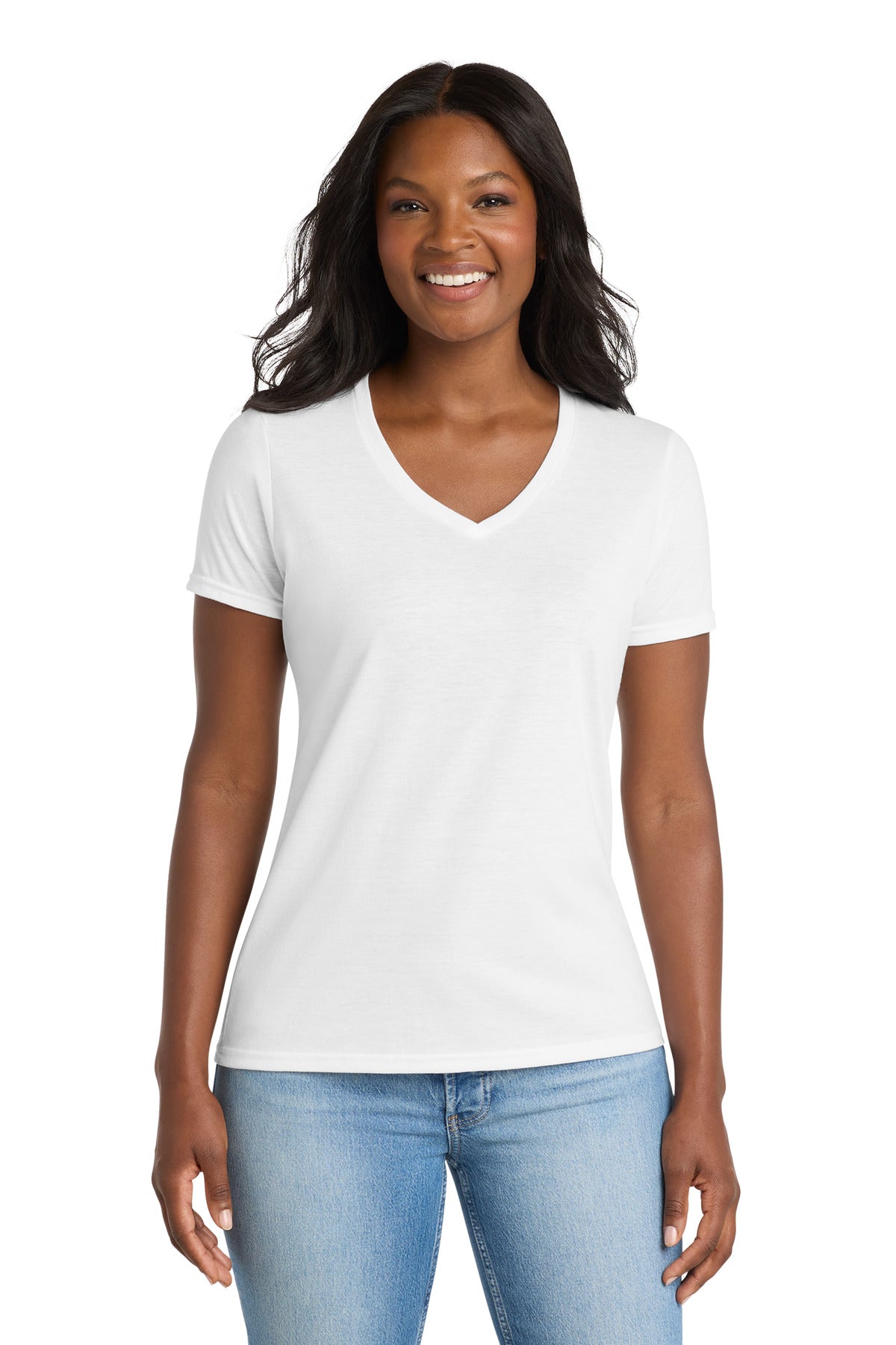Port & Co Women's   Performance Blend V-Neck Tee