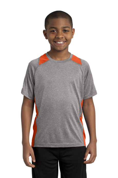 Sport-Tek Youth   Heather Colorblock Contender   Tee-1