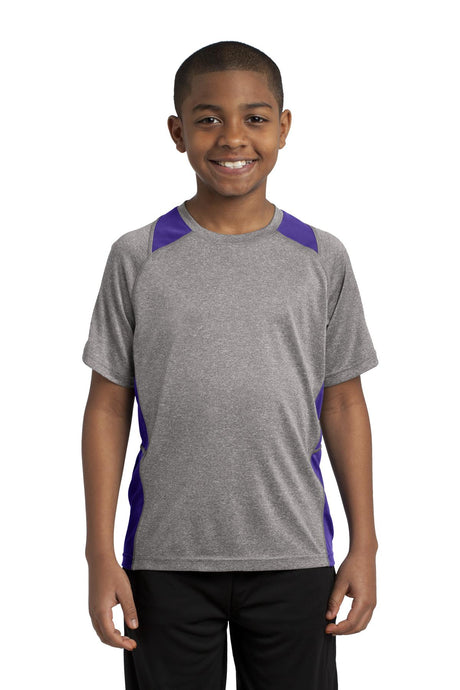 Sport-Tek Youth   Heather Colorblock Contender   Tee