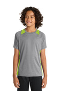 Sport-Tek Youth   Heather Colorblock Contender   Tee