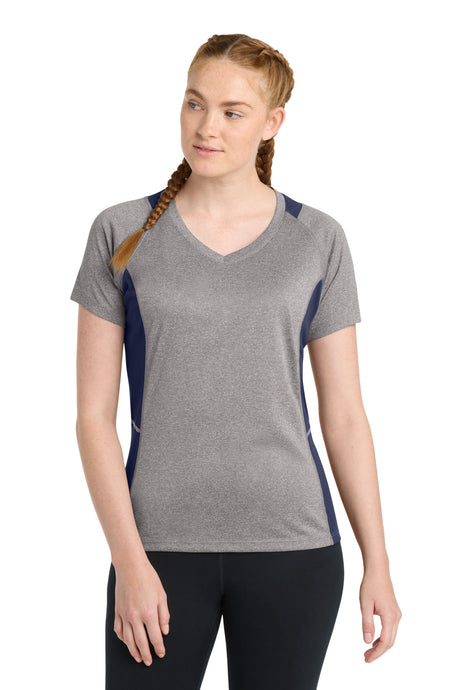 Sport-Tek Women's   Heather Colorblock Contender   V-Neck Tee