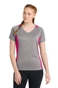Sport-Tek Women's   Heather Colorblock Contender   V-Neck Tee