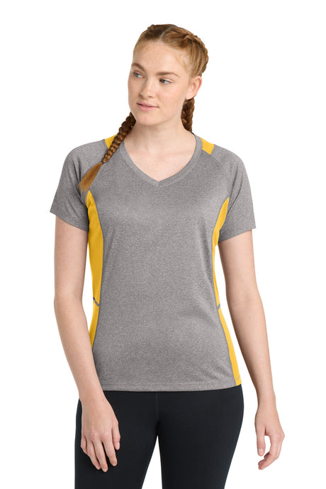 Sport-Tek Women's   Heather Colorblock Contender   V-Neck Tee