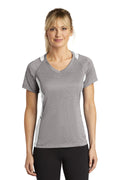 Sport-Tek Women's   Heather Colorblock Contender   V-Neck Tee