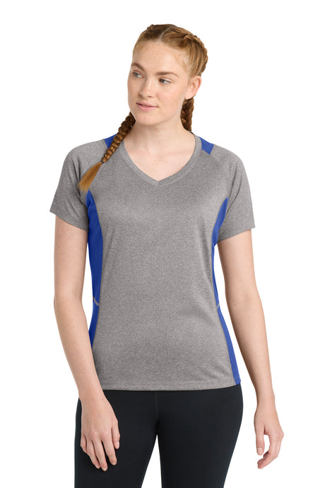 Sport-Tek Women's   Heather Colorblock Contender   V-Neck Tee