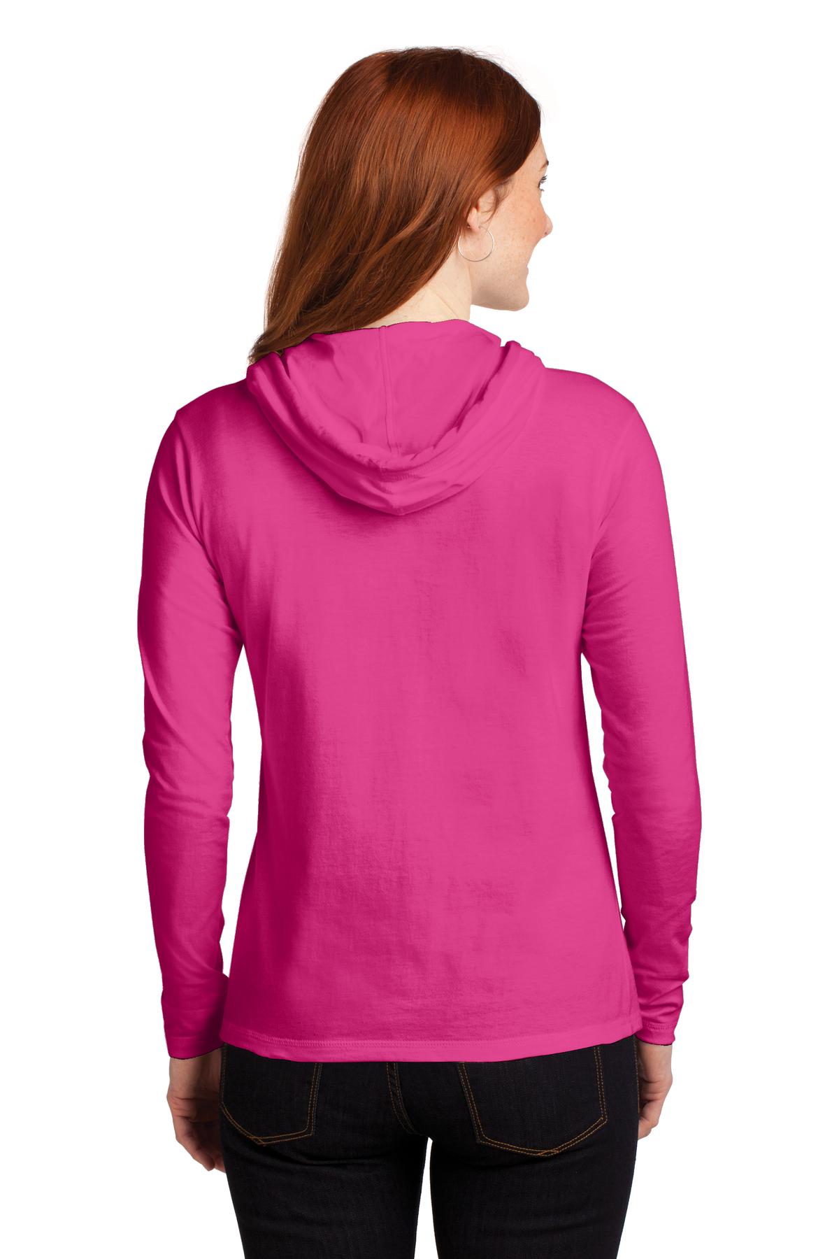 Anvil Women's   100% Combed Ring Spun Cotton Long Sleeve Hooded T-Shirt-2