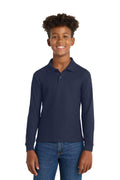 Port Authority Youth   Long Sleeve Silk Touch Polo