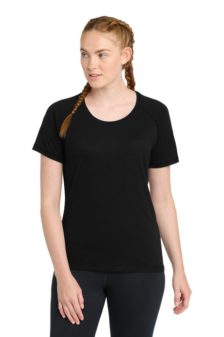 Sport-Tek Women's    PosiCharge    Tri-Blend Wicking Scoop Neck Raglan Tee