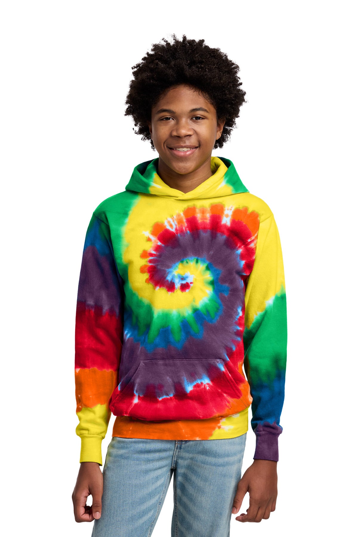 Port & Co Youth   Tie-Dye Pullover Hooded Sweatshirt