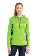 Sport-Tek Women's   Sport-Wick   Fleece Colorblock Hooded Pullover