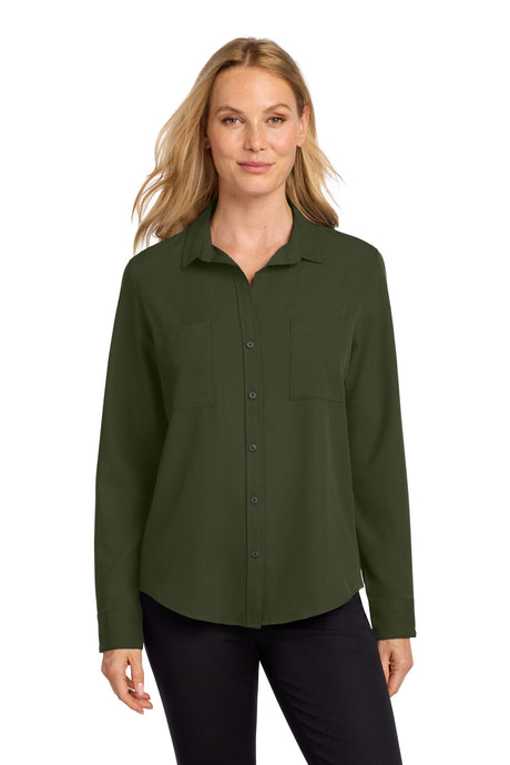 Mercer+Mettle Women's   Stretch Crepe Long Sleeve Camp MM2013