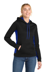 Sport-Tek Women's   Sport-Wick   Fleece Colorblock Hooded Pullover