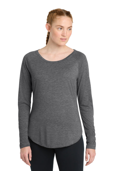 Sport-Tek Women's    PosiCharge    Long Sleeve Tri-Blend Wicking Scoop Neck Raglan Tee LST400LS
