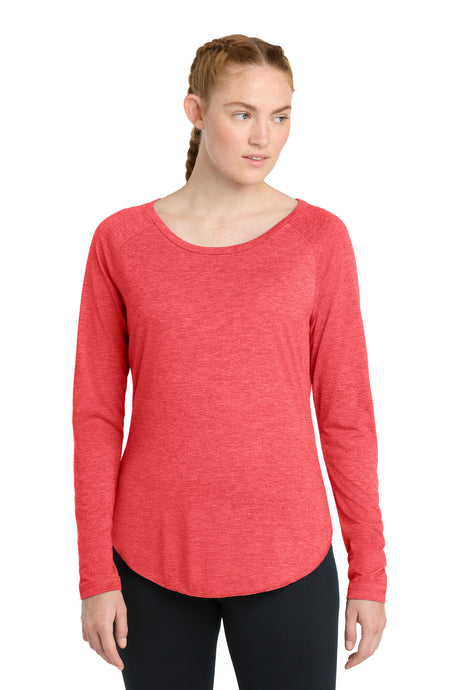 Sport-Tek Women's    PosiCharge    Long Sleeve Tri-Blend Wicking Scoop Neck Raglan Tee LST400LS