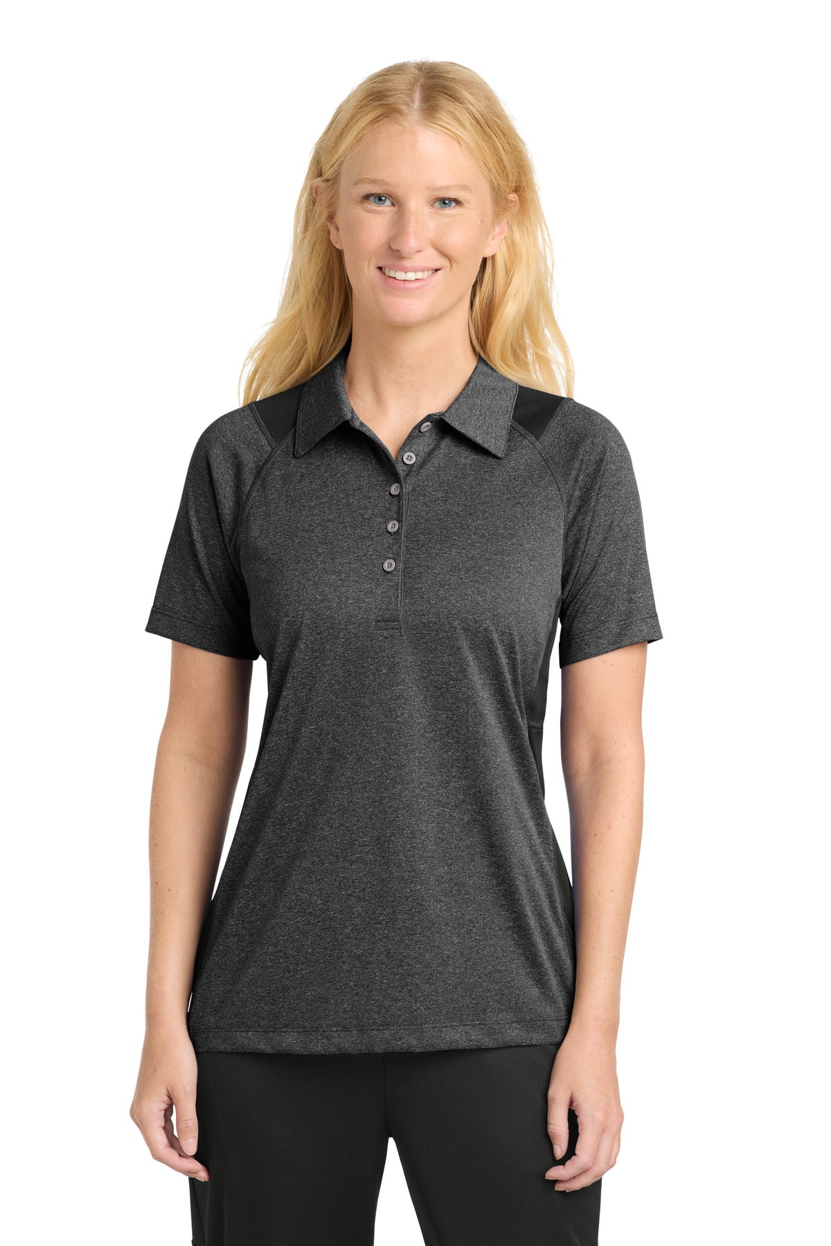 Sport-Tek Women's   Heather Colorblock Contender   Polo