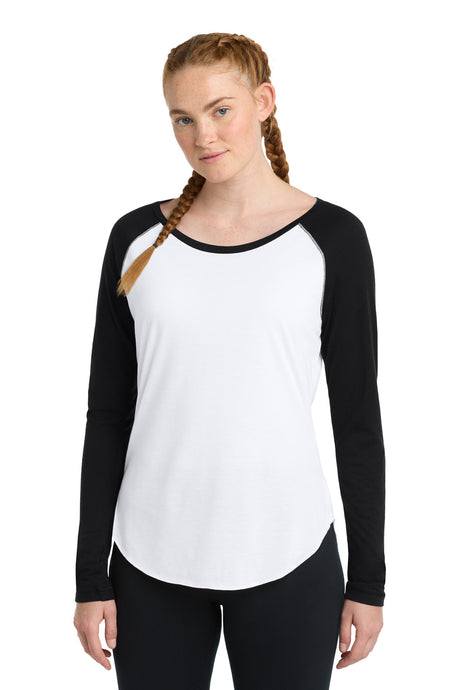 Sport-Tek Women's    PosiCharge    Long Sleeve Tri-Blend Wicking Scoop Neck Raglan Tee LST400LS