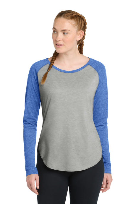 Sport-Tek Women's    PosiCharge    Long Sleeve Tri-Blend Wicking Scoop Neck Raglan Tee LST400LS