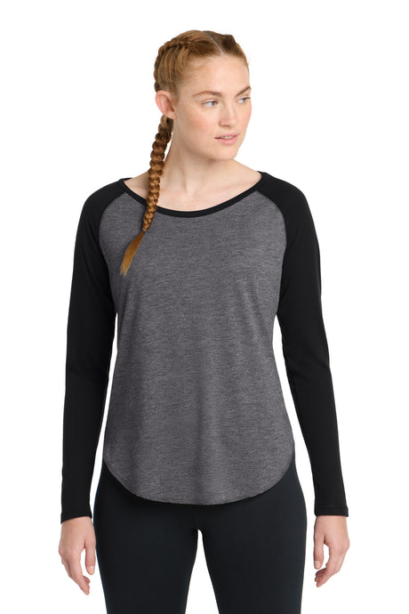Sport-Tek Women's    PosiCharge    Long Sleeve Tri-Blend Wicking Scoop Neck Raglan Tee LST400LS