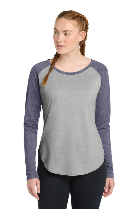 Sport-Tek Women's    PosiCharge    Long Sleeve Tri-Blend Wicking Scoop Neck Raglan Tee LST400LS