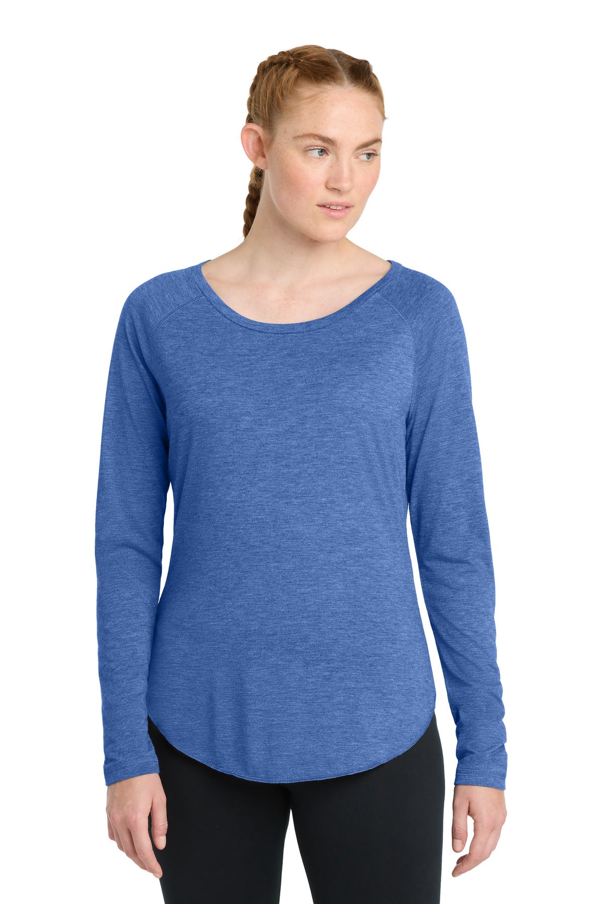 Sport-Tek Women's    PosiCharge    Long Sleeve Tri-Blend Wicking Scoop Neck Raglan Tee LST400LS