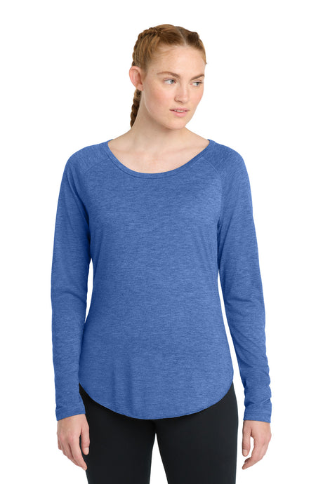Sport-Tek Women's    PosiCharge    Long Sleeve Tri-Blend Wicking Scoop Neck Raglan Tee LST400LS