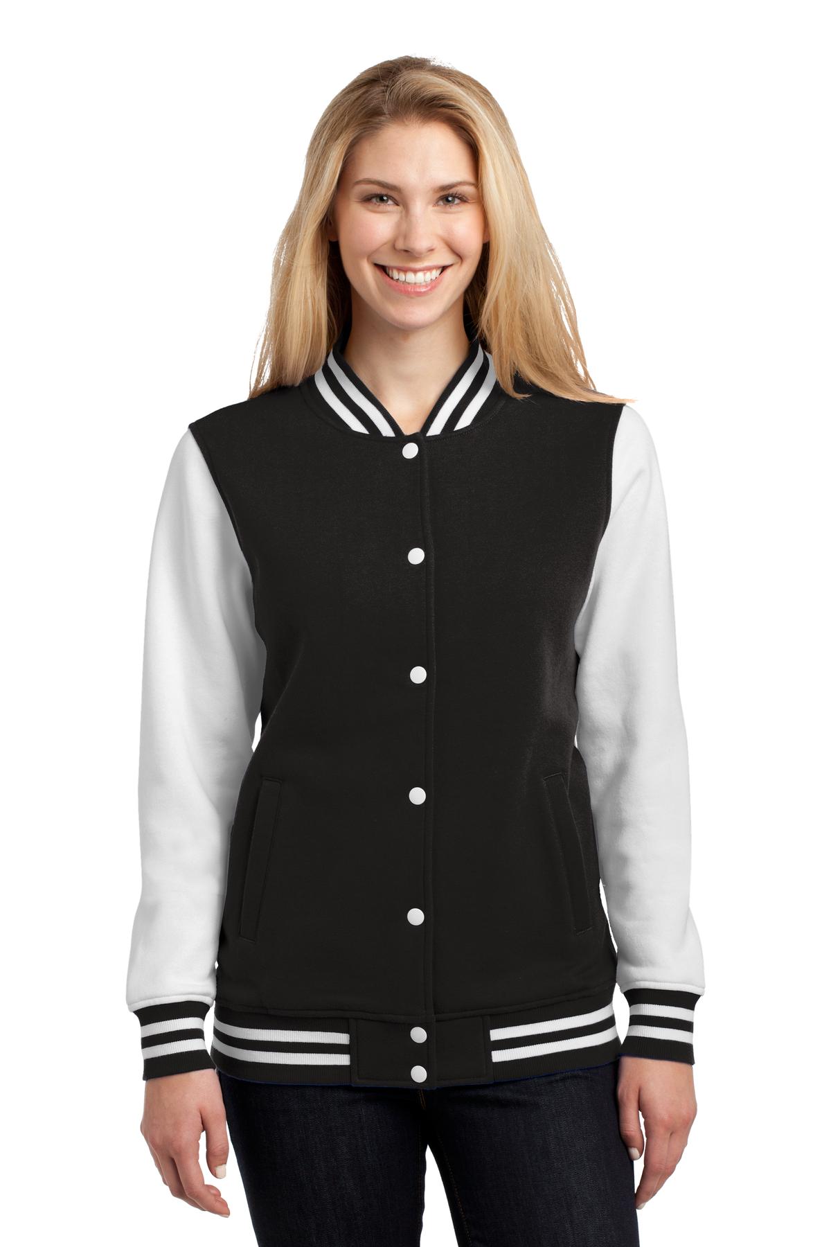 Sport-Tek Women's   Fleece Letterman Jacket-1