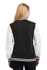 Sport-Tek Women's   Fleece Letterman Jacket-2