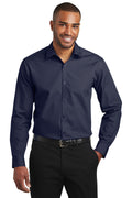 Port Authority Men's    Slim Fit Carefree Poplin Shirt