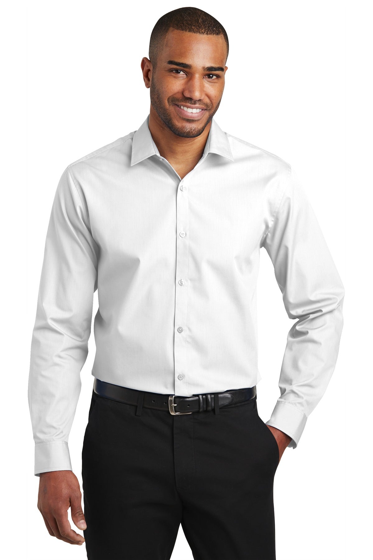 Port Authority Men's    Slim Fit Carefree Poplin Shirt