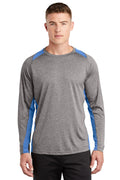 Sport-Tek Men's   Long Sleeve Heather Colorblock Contender   Tee