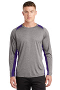 Sport-Tek Men's   Long Sleeve Heather Colorblock Contender   Tee