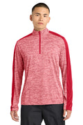 Sport-Tek Men's   PosiCharge   Electric Heather Colorblock 1/4-Zip Pullover