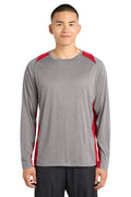 Sport-Tek Men's   Long Sleeve Heather Colorblock Contender   Tee