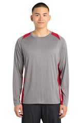 Sport-Tek Men's   Long Sleeve Heather Colorblock Contender   Tee