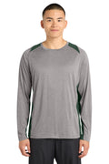 Sport-Tek Men's   Long Sleeve Heather Colorblock Contender   Tee