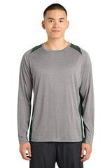Sport-Tek Men's   Long Sleeve Heather Colorblock Contender   Tee